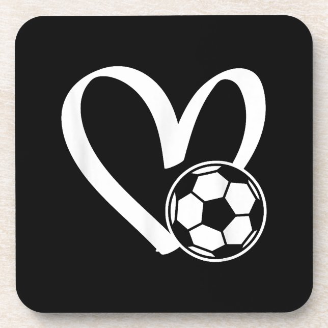 Soccer Ball Heart Coaster (Front)