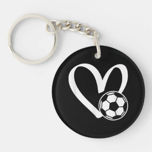 Soccer Ball Heart Keychain