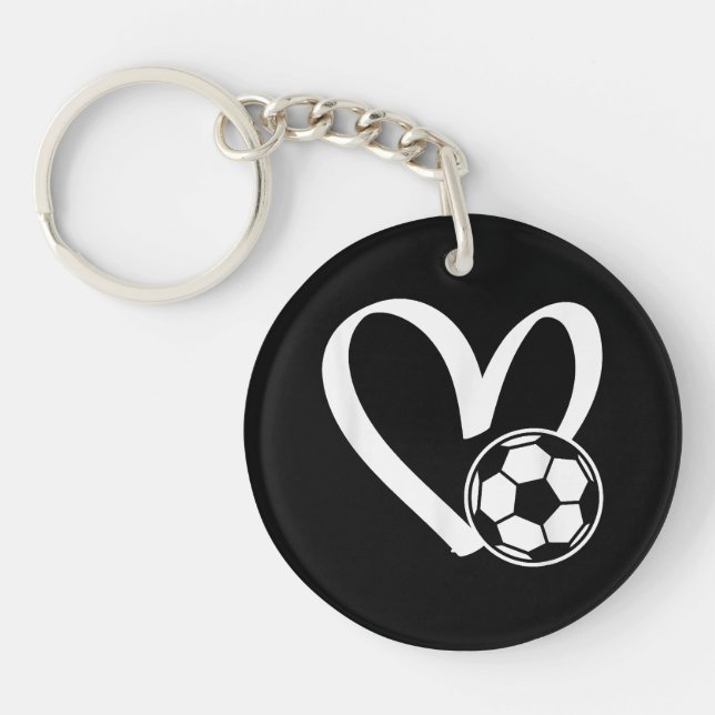 Soccer Ball Heart Keychain (Front)