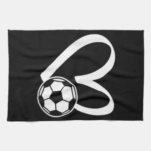 Soccer Ball Heart Kitchen Towel