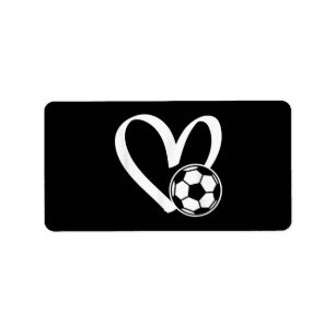 Soccer Ball Heart Label