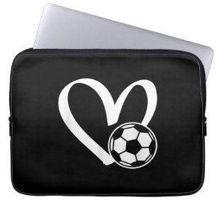 Soccer Ball Heart Laptop Sleeve