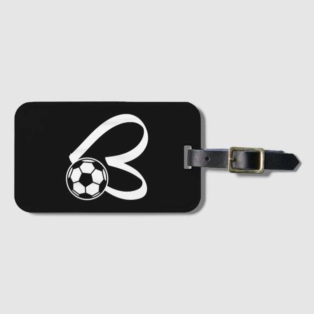 Soccer Ball Heart Luggage Tag (Front Horizontal)