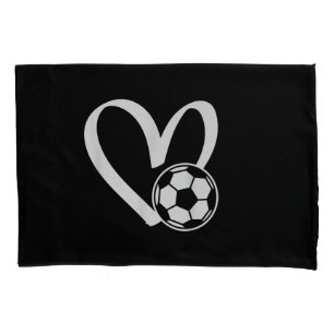 Soccer Ball Heart Pillowcase