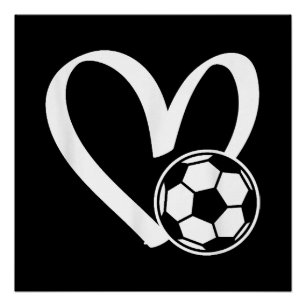 Soccer Ball Heart Poster