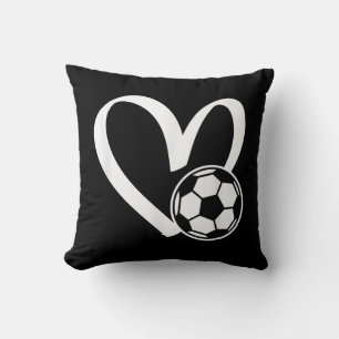 Soccer Ball Heart Throw Pillow