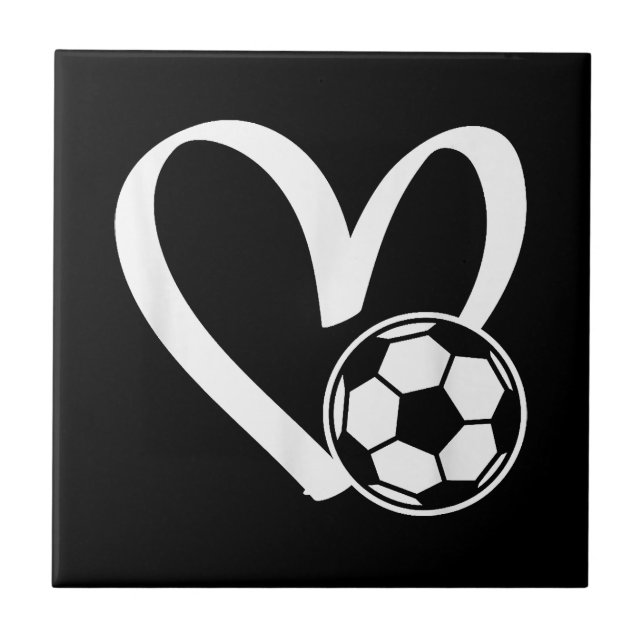 Soccer Ball Heart Tile (Front)