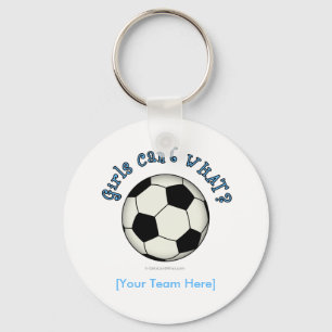 Soccer Ball in Black Keychain