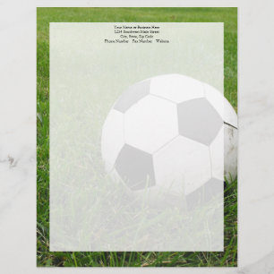 Soccer Ball in Grass Letterhead