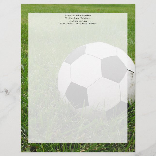 Soccer Ball in Grass Letterhead (Front)