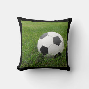 Soccer Ball in Grass Throw Pillow