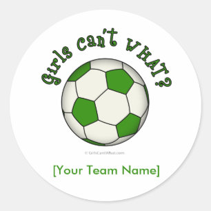 Soccer Ball in Green Classic Round Sticker