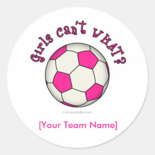 Soccer Ball in Pink Classic Round Sticker