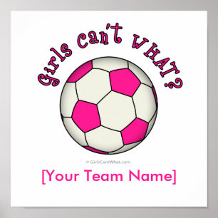 Soccer Ball in Pink Poster