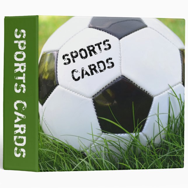 Soccer Ball in the Grass 2" Sports Card Binder (Front/Spine)