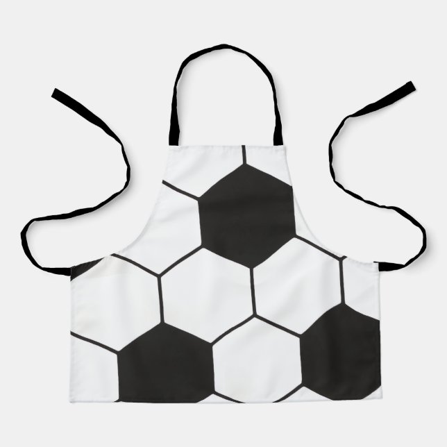 Soccer Ball Inspired Pattern Geometric Print  Apron (Front)
