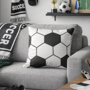 Soccer Ball Inspired Pattern Geometric Print  Throw Pillow