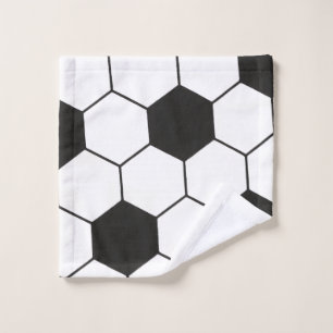Soccer Ball Inspired Pattern Geometric Print  Wash Cloth