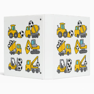 Soccer Ball Kids Football Construction Trucks Binder
