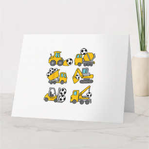 Soccer Ball Kids Football Construction Trucks Card