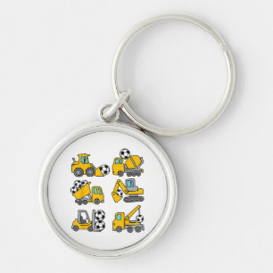 Soccer Ball Kids Football Construction Trucks Keychain