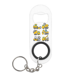 Soccer Ball Kids Football Construction Trucks Keychain Bottle Opener
