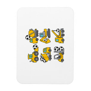 Soccer Ball Kids Football Construction Trucks Magnet