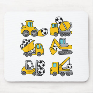 Soccer Ball Kids Football Construction Trucks Mouse Pad
