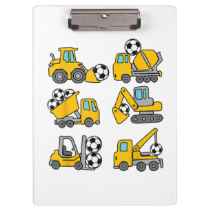Soccer Ball Kids Football Construction TrucksSocce Clipboard