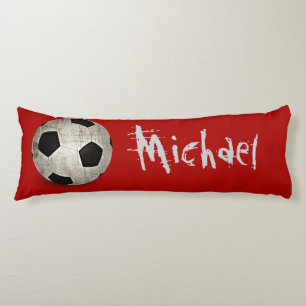 Soccer Ball Kids Red Personalized Body Pillow