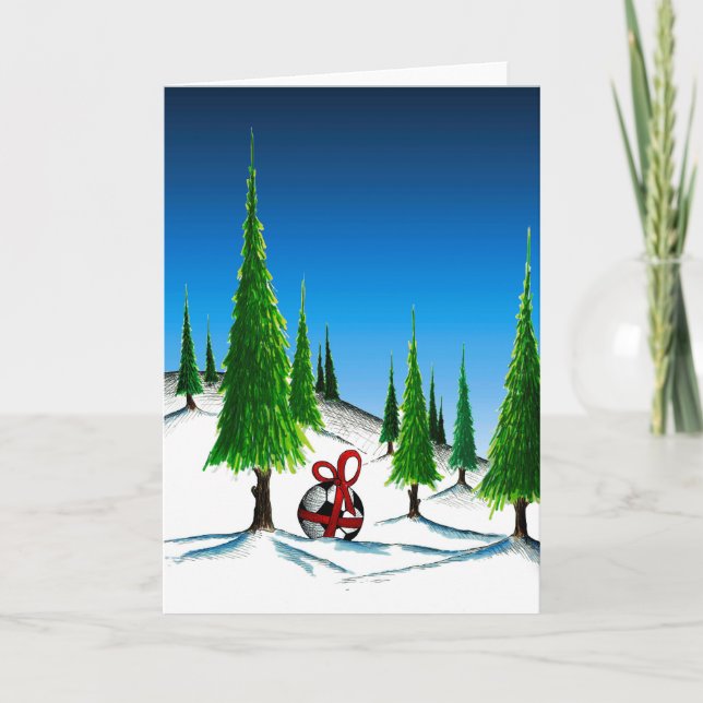 Soccer Ball Landscape - Christmas/Holiday Card (Front)