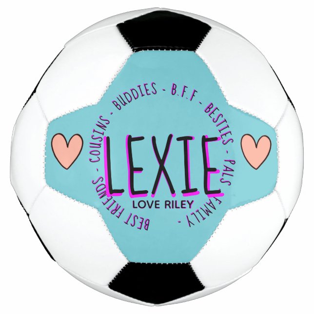 Soccer Ball LExie teal pink (Front)