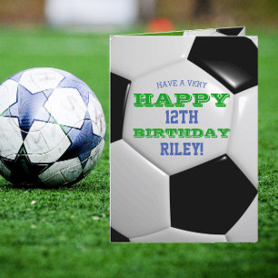 Soccer Ball Look Add Your Name and Year Birthday Card