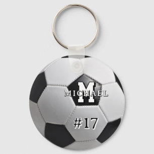 Soccer Ball Monogram Football Sports Photo Keychain