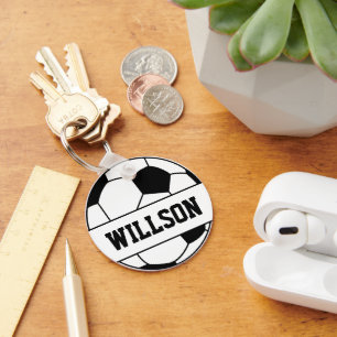 Soccer Ball Name Keychain