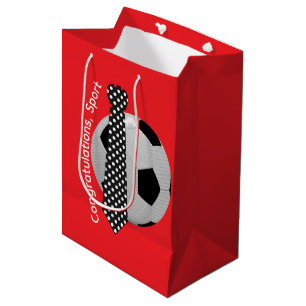 Soccer Ball + Necktie Congratulations, Sport Medium Gift Bag