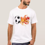Soccer Ball of Fire T-Shirt<br><div class="desc">Soccer ball design with flames created in Corel Paint Shop Great for the soccer player, soccer mom, soccer coach. Personalize the back with that special player's name.</div>