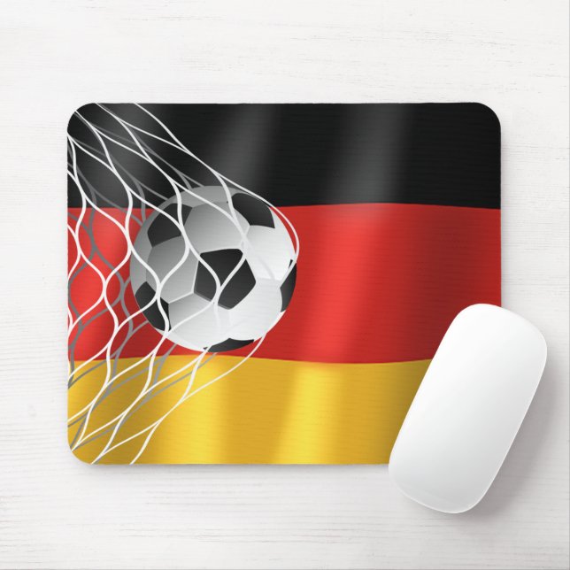 Soccer Ball On German Flag Mouse Pad (With Mouse)