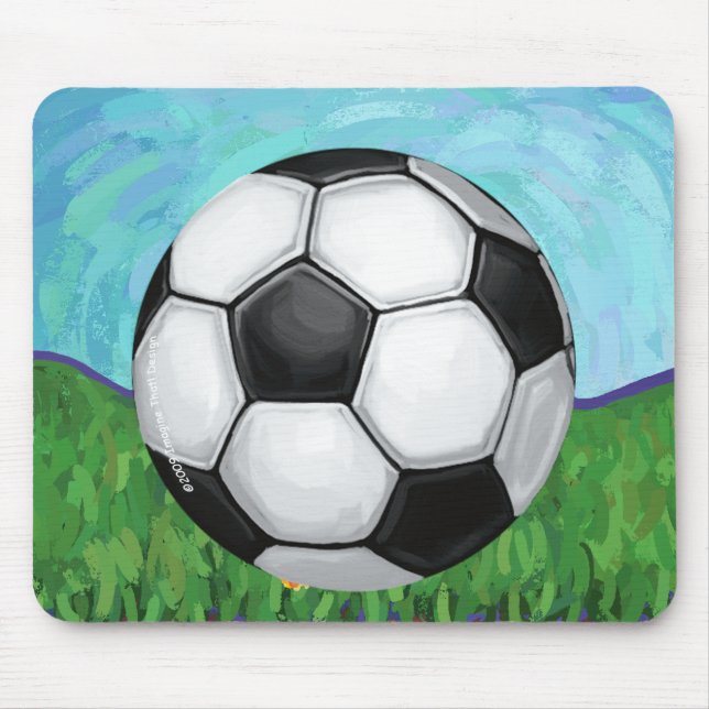 Soccer Ball on Grass Mousepad (Front)