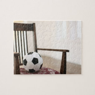 Soccer ball on the chair jigsaw puzzle