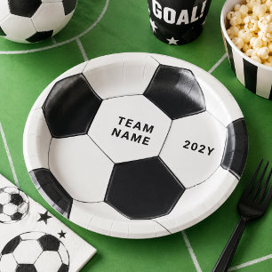 Soccer Ball Paper Plate Team Name Party Plates