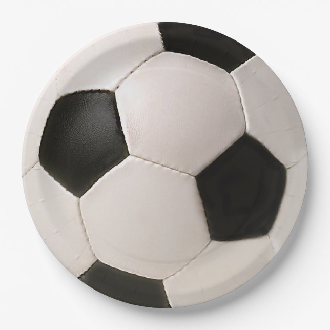 Soccer Ball Party Paper Plates (Front)