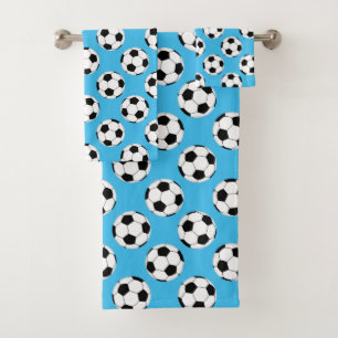 Soccer Ball Pattern Bath Towel Set
