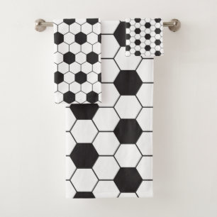 Soccer Ball Pattern Bath Towel Set