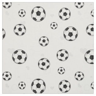 Soccer Ball Pattern Black and White Fabric