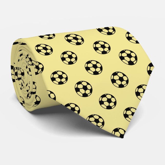 Soccer Ball Pattern - Changeable Background Colour Tie (Rolled)