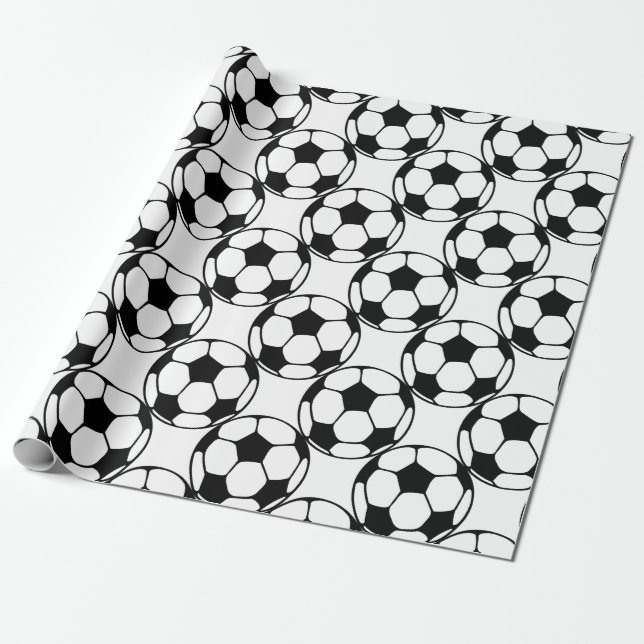 soccer ball pattern in black&white wrapping paper (Unrolled)