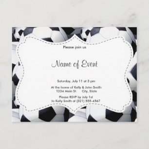 Soccer Ball Pattern Invitation Postcard