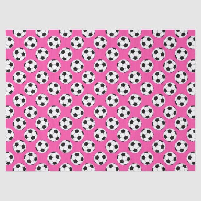 Soccer Ball Pattern Pink Tissue Paper (Front)