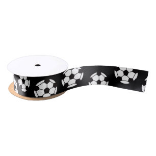 Soccer Ball Pattern Satin Ribbon